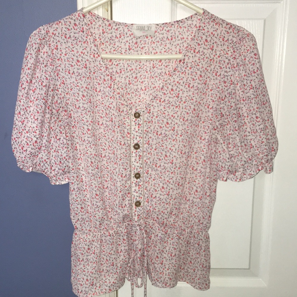 Pink and White Sienna Sky Top, Size XS